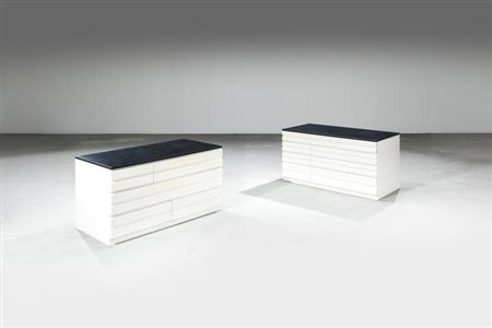 VICO MAGISTRETTI<BR>Coppia di cassettiere mod. Samarcanda