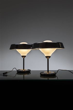 BBPR<BR>(BANFI, BELGIOIOSO, PERESSUTTI, ROGERS)<BR>Coppia di lampade da tavolo mod. Ro