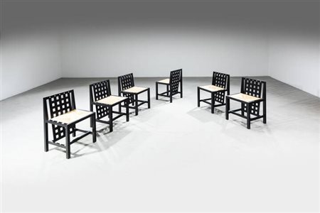 CHARLES RENNIE MACKINTOSH<BR>Sei sedie mod. D.S.3