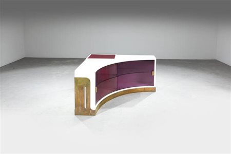 FRANCO MINISSI<BR>Grande credenza angolare luminosa