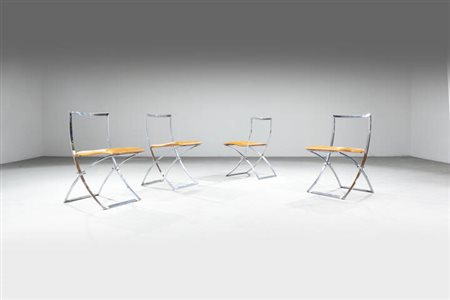MARCELLO CUNEO<BR>Quattro sedie pieghevoli mod. Luisa