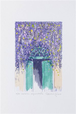 ETTORE FICO<BR>Piatto Biellese (VC) 1917 - 2004 Torino<BR>"Glicine"