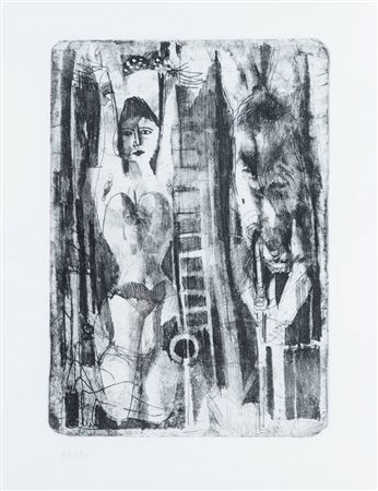 MARIO CALANDRI<BR>Torino 1914 - 1993<BR>"Acrobati" 1955