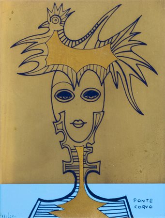 PONTE CORVO (Raffaele Pontecorvo)<BR>Roma 1910 - 1983 Torino<BR>"Senza titolo"