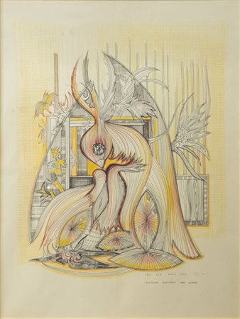 PONTE CORVO (Raffaele Pontecorvo)<BR>Roma 1910 - 1983 Torino<BR>"Fenice", 1969