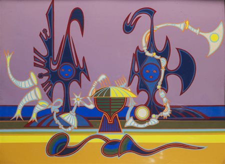 PONTE CORVO (Raffaele Pontecorvo)<BR>Roma 1910 - 1983 Torino<BR>"Composizione"