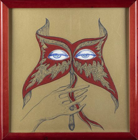 GUIDO DE BONIS<BR>Torino 1931 - 2009<BR>"Donna mascherata" 1981