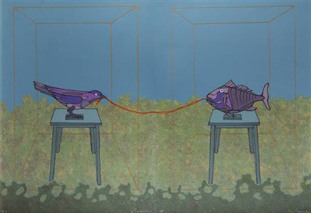 FRANCESCO CASORATI<BR>Torino 1934 - 2013<BR>"Filo rosso"