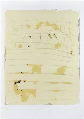 ANTONI TAPIES<BR>Barcellona (Spagna) 1923 - 2012<BR>"Criptografia" 1982