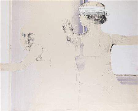 LEONARDO CREMONINI<BR>Bologna 1925 - 2010 Parigi<BR>"Mosca cieca" 1975