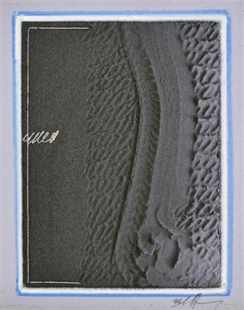 Agostino Ferrari (1938) PERCORSO, 1996 acrilico e sabbia su cartoncino, cm...