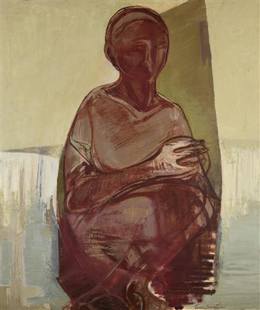 Tano Santoro (1940) SENZA TITOLO olio su tela, cm 100x80 firma
