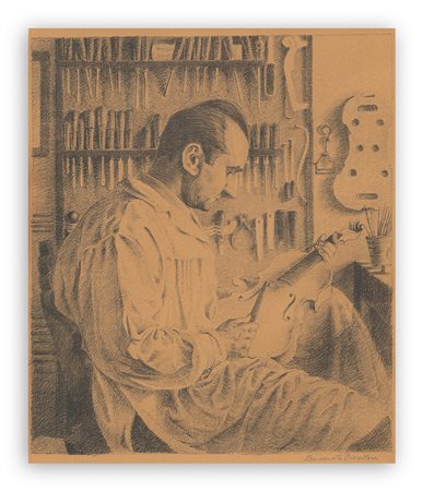 BENVENUTO DISERTORI (1887-1969) - Il liutaio Giacomo Bisiach, 1934 circa