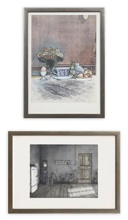 AUTORI VARI (GIUSEPPE GIANNINI E ENZO VICENTINI) - Lotto unico di 2 litografie