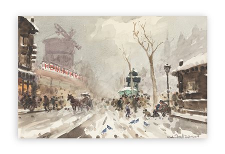 GIULIO FALZONI (1900-1978) - Inverno parigino