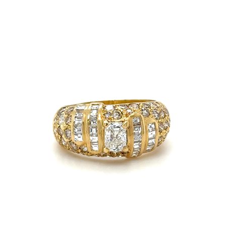 ANELLO IN 18 ORO GIALLO 18K - 7.76 GR CON DIAMANTI – DH-R645