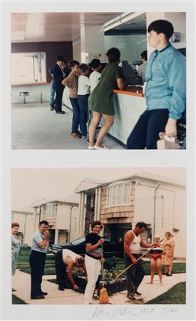 Dan Graham (1942 - 2022)  - People in a highway restaurant, Jersey City; Two families in front of a housing development, Staten Island, New York, 1967