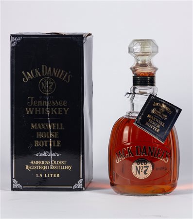 JACK DANIEL’S OLD N.7 BRAND QUALITY TENNESSEE WHISKEY MAXWEL HOUSE BOTTLE 1,5 LT. (IN SCATOLA ORIGINALE)
