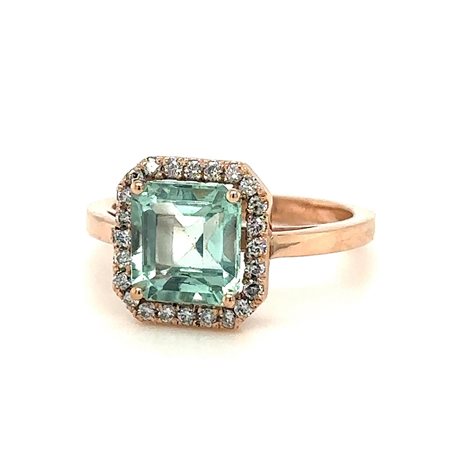 ANELLO IN ORO ROSA 3,94 GR CON SMERALDO E DIAMANTI - RNG40303