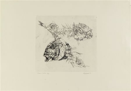 Renzo Vespignani (Roma 1924 – Roma 2001), “Pesci”, 1969.
