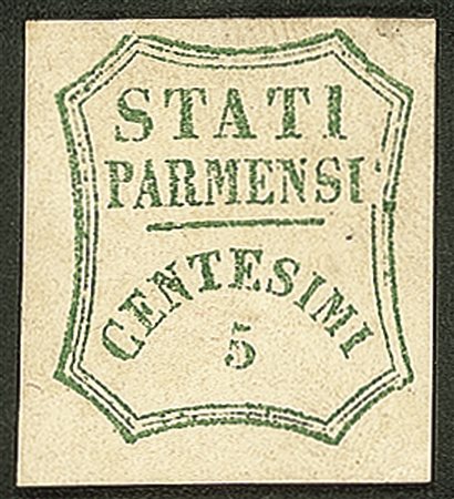 Antichi Stati Italiani - Parma - Governo Provvisorio - 1859 - 5 cent verde azzurro (12)