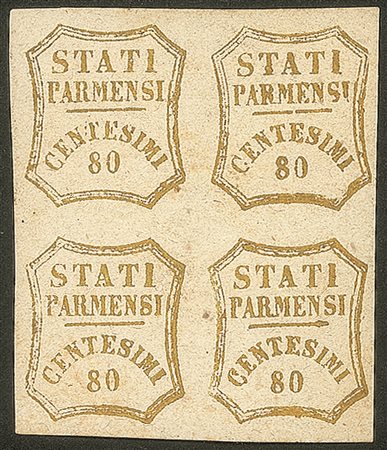 Antichi Stati Italiani - Parma - Governo Provvisorio - 1859 - Quartina del 80 cent bistro oliva (18)