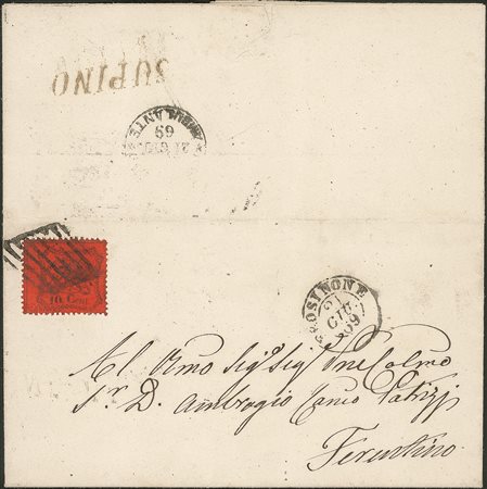 Antichi Stati Italiani - Stato pontificio - Supino al retro di lettera per Ferentino