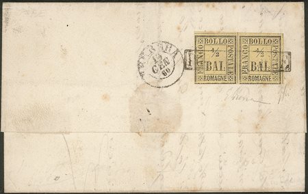 Antichi Stati Italiani - Romagne  - PORTOMAGGIORE su coppia del mezzo bai (1)