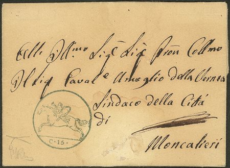 Antichi Stati Italiani - Sardegna -  - Cavallino 15 cent azzurro (2)