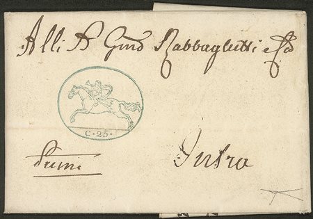 Antichi Stati Italiani - Sardegna -  - Cavallino 25 cent azzurro (2)