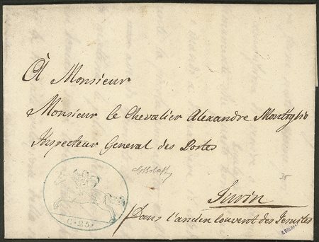 Antichi Stati Italiani - Sardegna - Cavallino stampa in azzurro c. 25 fresco e senza piega