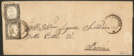 Antichi Stati Italiani - Sardegna - Lettera da Castellamonte 22 apr. 60 per Pavia