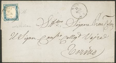 Antichi Stati Italiani - Sardegna - Lettera da Novi 11 mar. 54 annullo c.s.