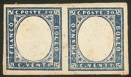 Antichi Stati Italiani - Sardegna - 1860 - 20 cent azzurro (15Cc)