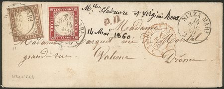 Antichi Stati Italiani - Sardegna - Lettera da Nizza Mar.a 14 mag. 60 per la Francia