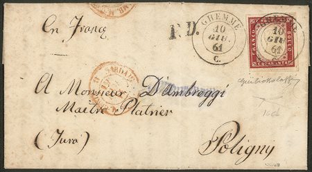 Antichi Stati Italiani - Sardegna - Lettera da Ghemme 10 giu. 61 (P.ti 9)