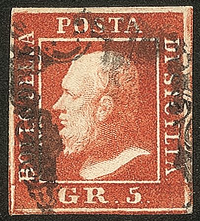 Antichi Stati Italiani - Sicilia - 1859 - 5 grana vermiglio vivo (11a)