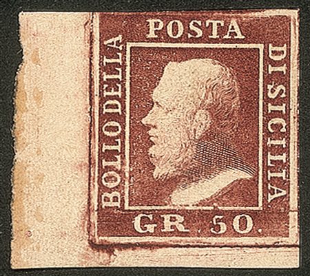 Antichi Stati Italiani - Sicilia - 1859 - 50 grana cioccolato (14a)