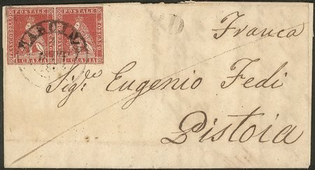 Antichi Stati Italiani - Toscana - Cascina 4 ott 1854 - Coppia orizzontale del 1 crazia (4)