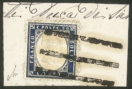Antichi Stati Italiani - Toscana - 1862 - Sbarre corte di Arezzo (R2) - 20 cent (2 - Regno)