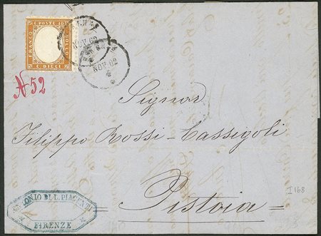 Regno - Vittorio Emanuele II - Lettera con 10 cent arancio ocra