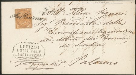 Regno - Vittorio Emanuele II - Aci Catena - corsivo annullatore di 10 cent (17)