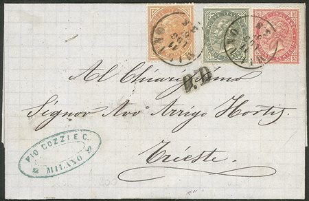 Regno - Vittorio Emanuele II - Tricolore da Milano 11 lug. 65