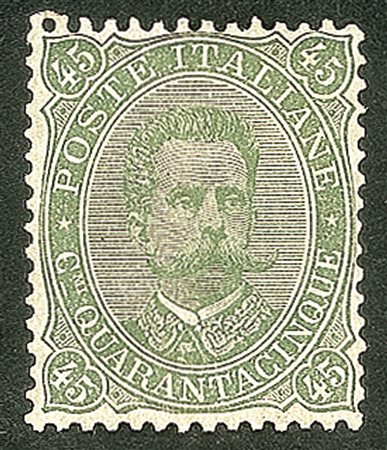 Regno - Umberto I - 1889 - 45 cent oliva grigio (46b)