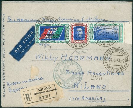 Regno - Vittorio Emanuele III - 1933 - Crociera Aerea del Decennale