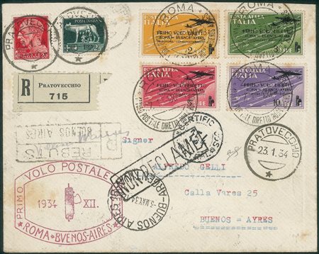 Regno - Vittorio Emanuele III - 1934 - Primo Volo Roma Buenos Aires