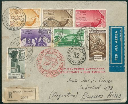 Regno - Vittorio Emanuele III - 1935 - Aerogramma raccomandato per Buenos Aires da Roma 4.11.35