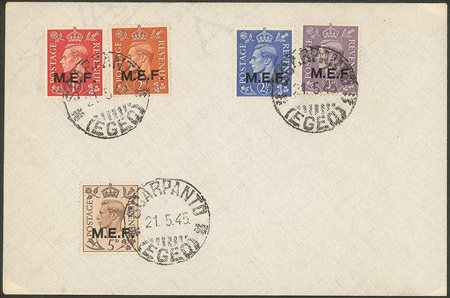 Occupazioni straniere delle colonie - Occupazione Britannica - M.E.F. - ISOLE DELL'EGEO