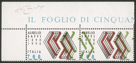 Repubblica - 1990 - coppia del 700 lire Aurelio Saffi (Spec. 1563Aa)