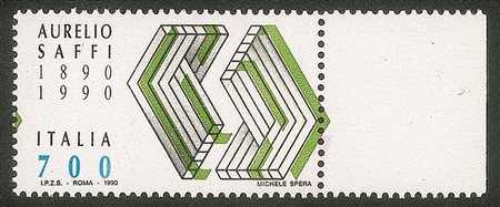 Repubblica - 1990 - 700 lire Aurelio Saffi bordo foglio privo della stampa del colore rosso (Spec. 1563Ab)